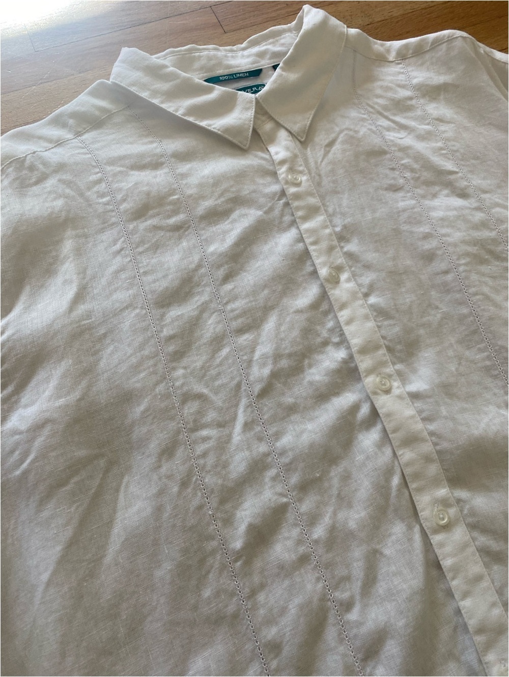 Cubavera 100% linen guayabera long sleeve pick stitch summer wedding beach shirt - Picture 2 of 6